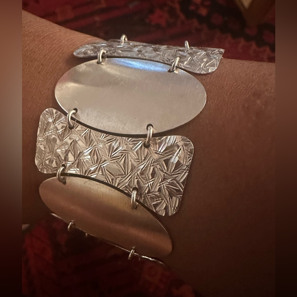 Mixed Texture Sterling Silver Bracelet